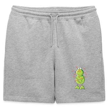 Frog Kiss - Mens' Premium Organic Sweatshorts - heather grey - Front - AI Model Male 178 light (178cm)