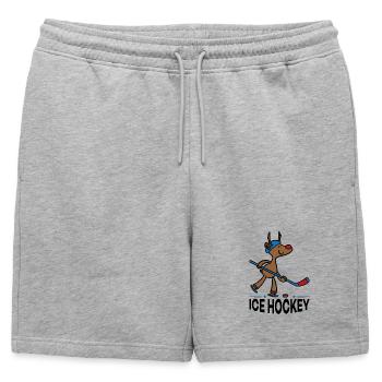 Cadeaux drôles pour les enfants et les joueurs de hockey sur glace - Short de survêtement homme premium - gris chiné - Devant - AI Model Male 178 light (178cm)