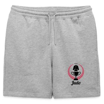 Judo / Judoka / Sport / Fight / Fighter / Strong - Short de survêtement homme premium - gris chiné - Devant - AI Model Male 178 light (178cm)
