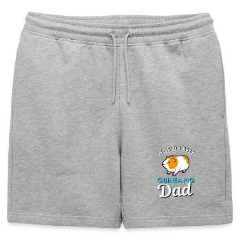 guinea pig - Mens' Premium Organic Sweatshorts - heather grey - Front - AI Model Male 178 light (178cm)