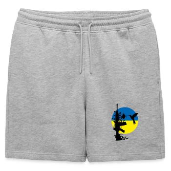 paix pas guerre ukraine - Short de survêtement homme premium - gris chiné - Devant - AI Model Male 178 light (178cm)