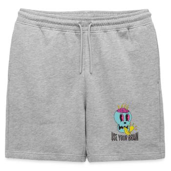 Utilisez votre cerveau - Short de survêtement homme premium - gris chiné - Devant - AI Model Male 178 light (178cm)