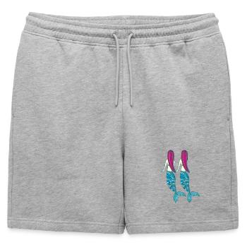 Double Sirène - Short de survêtement homme premium - gris chiné - Devant - AI Model Male 178 light (178cm)