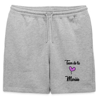 MARIEE. FUTURE MARIEE. EVJF. TEAM. TEAM MARIEE - Short de survêtement homme premium - gris chiné - Devant - AI Model Male 178 light (178cm)