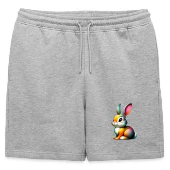Rabbit - Mens' Premium Organic Sweatshorts - heather grey - Front - AI Model Male 178 light (178cm)