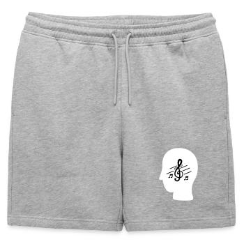 LA MUSIQUE DANS MON - Short de survêtement homme premium - gris chiné - Devant - AI Model Male 178 light (178cm)