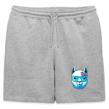 Alpaga avec lunettes de soleil - Short de survêtement homme premium - gris chiné - Devant - AI Model Male 178 light (178cm)