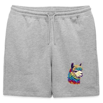 Alpaga - Short de survêtement homme premium - gris chiné - Devant - AI Model Male 178 light (178cm)