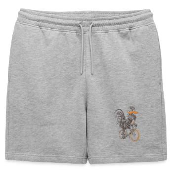 Coq & Bicycles - Short de survêtement homme premium - gris chiné - Devant - AI Model Male 178 light (178cm)