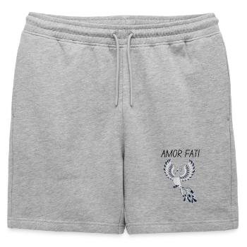 Amor Fati - Short de survêtement homme premium - gris chiné - Devant - AI Model Male 178 light (178cm)