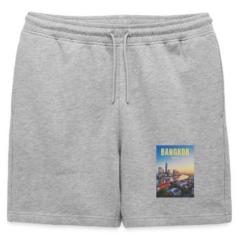 Bangkok, Thaïlande - Short de survêtement homme premium - gris chiné - Devant - AI Model Male 178 light (178cm)