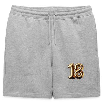 18 ans ballon d’or feuille ballon cadeau - Short de survêtement homme premium - gris chiné - Devant - AI Model Male 178 light (178cm)