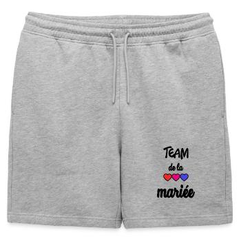 MARIEE. FUTURE MARIEE. EVJF. TEAM. TEAM MARIEE - Short de survêtement homme premium - gris chiné - Devant - AI Model Male 178 light (178cm)