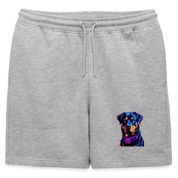 Néon Rottweiler Art Numérique - Short de survêtement homme premium - gris chiné - Devant - AI Model Male 178 light (178cm)