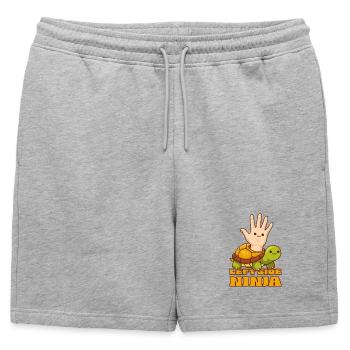 Tortue mignonne côté gauche ninja gauchers - Short de survêtement homme premium - gris chiné - Devant - AI Model Male 178 light (178cm)