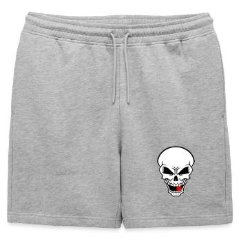 Crâne Rebelle avec sucette rouge - Short de survêtement homme premium - gris chiné - Devant - AI Model Male 178 light (178cm)