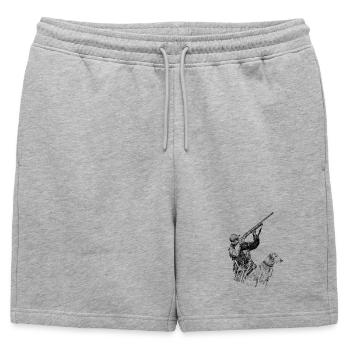 Chasseur avec chien - Short de survêtement homme premium - gris chiné - Devant - AI Model Male 178 light (178cm)