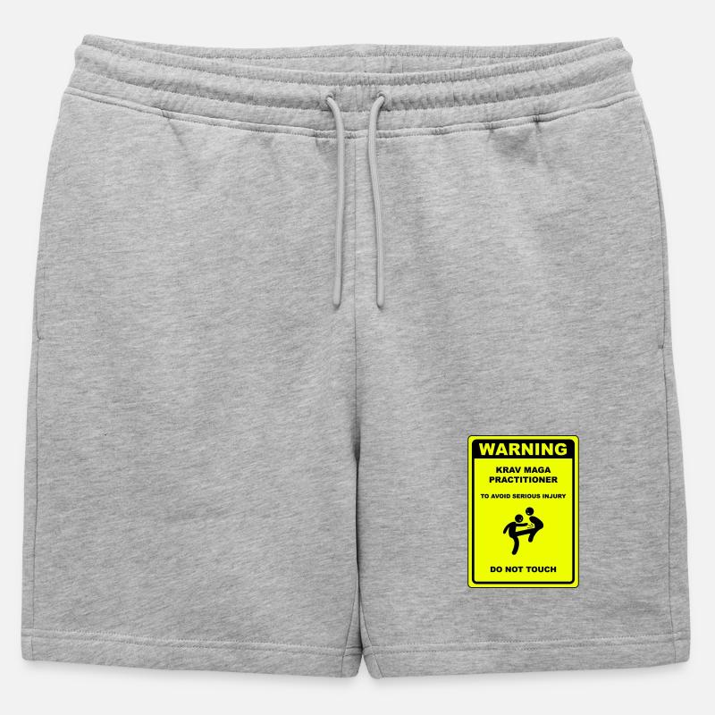 Warning! Krav Maga practitioner! - Mens' Premium Organic Sweatshorts - heather grey