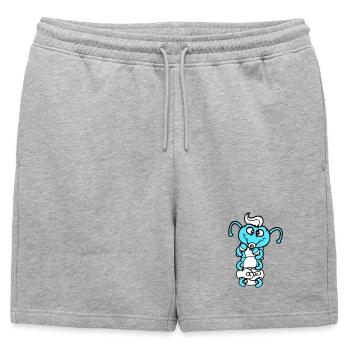 Hochet bébé chenille couche tétine enfant né - Short de survêtement homme premium - gris chiné - Devant - AI Model Male 178 light (178cm)