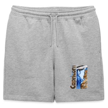 Signe du zodiaque Capricorne - Short de survêtement homme premium - gris chiné - Devant - AI Model Male 178 light (178cm)