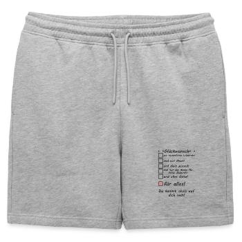 Réussi Échantillon d’enseignement Échantillon d’enseignement Félicitations - Short de survêtement homme premium - gris chiné - Devant - AI Model Male 178 light (178cm)