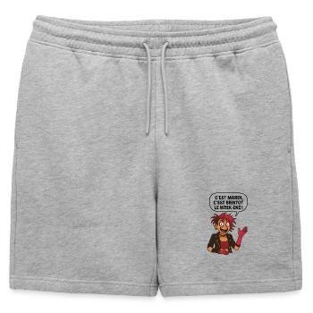 C'est mardi ! C'est bientôt le weekend ! - Short de survêtement homme premium - gris chiné - Devant - AI Model Male 178 light (178cm)
