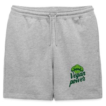 Brocoli végétalien - Short de survêtement homme premium - gris chiné - Devant - AI Model Male 178 light (178cm)