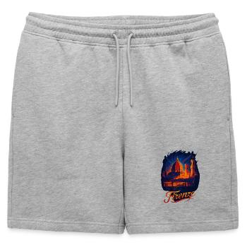 Florence Florence Ville Italie Silhouette Cadeau - Short de survêtement homme premium - gris chiné - Devant - AI Model Male 178 light (178cm)