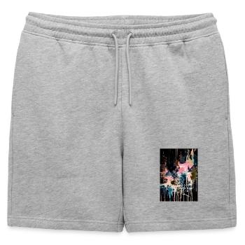 Ojio-Constellart -Voie lactee - Short de survêtement homme premium - gris chiné - Devant - AI Model Male 178 light (178cm)