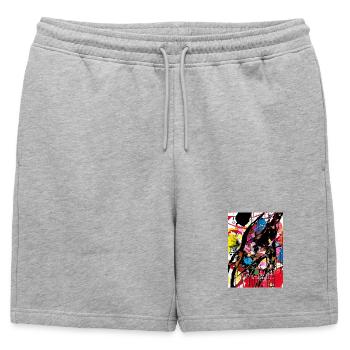 OjioThe Originals Only Abstraction Colorée Sauvage - Short de survêtement homme premium - gris chiné - Devant - AI Model Male 178 light (178cm)