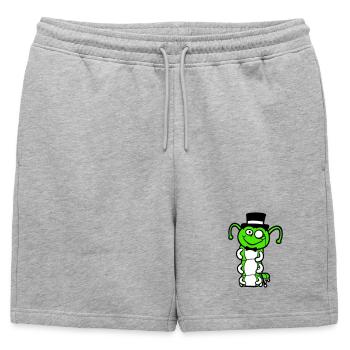 M. Caterpillar Chapeau haut de forme Monocle noeud papillon Gentleman Empire - Short de survêtement homme premium - gris chiné - Devant - AI Model Male 178 light (178cm)