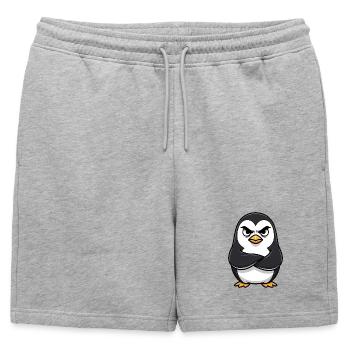 Mürrischer Pinguin Cartoon wütend genervt Arme  - Short de survêtement homme premium - gris chiné - Devant - AI Model Male 178 light (178cm)
