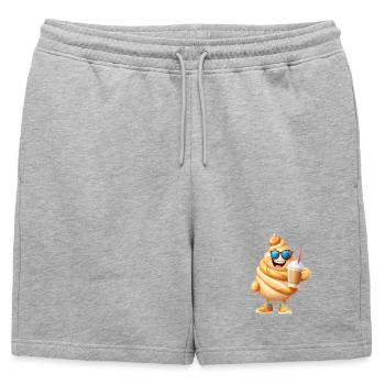 Croissant au café - Short de survêtement homme premium - gris chiné - Devant - AI Model Male 178 light (178cm)