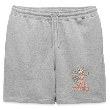 Machine à laver raton laveur femme drôle Gym cadeau - Short de survêtement homme premium - gris chiné - Devant - AI Model Male 178 light (178cm)