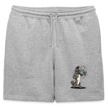 Ornithorynque avec Boombox - Short de survêtement homme premium - gris chiné - Devant - AI Model Male 178 light (178cm)