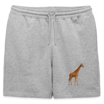Girafe dans un ton naturel - Short de survêtement homme premium - gris chiné - Devant - AI Model Male 178 light (178cm)