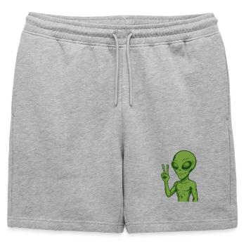 Paix extraterrestre Paix - Short de survêtement homme premium - gris chiné - Devant - AI Model Male 178 light (178cm)