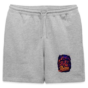 Île d’Ibiza Holiday Silhouette Cadeau d’été - Short de survêtement homme premium - gris chiné - Devant - AI Model Male 178 light (178cm)