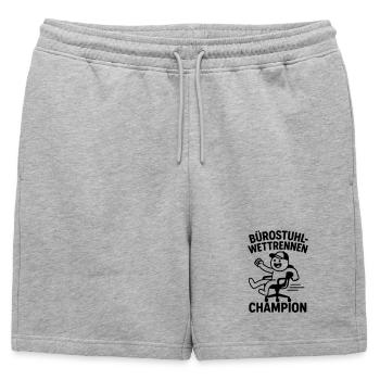 Champion de course en chair de bureau - Short de survêtement homme premium - gris chiné - Devant - AI Model Male 178 light (178cm)