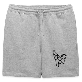 Elegant_Jewelry_Line_Art - Short de survêtement homme premium - gris chiné - Devant - AI Model Male 178 light (178cm)