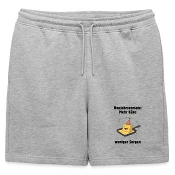 Fête fromage dans la poêle - plus de fromage, moins de soucis - Short de survêtement homme premium - gris chiné - Devant - AI Model Male 178 light (178cm)