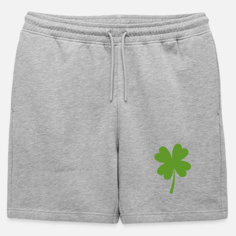 Solid four-leaf clover - Mens' Premium Organic Sweatshorts - heather grey