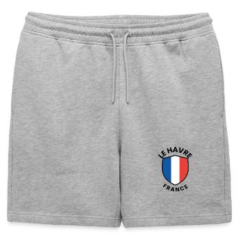 Drapeau français avec bleu et blanc rouge - Short de survêtement homme premium - gris chiné - Devant - AI Model Male 178 light (178cm)