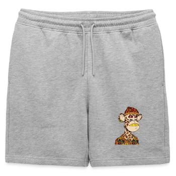 Ape in a colorful streetwear look - Mens' Premium Organic Sweatshorts - heather grey - Front - AI Model Male 178 light (178cm)