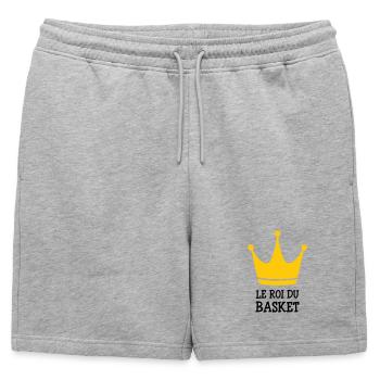 The King of Basketball - Mens' Premium Organic Sweatshorts - heather grey - Front - AI Model Male 178 light (178cm)