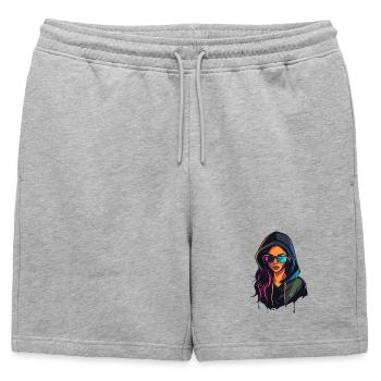 Hacker Programmeur, Développeur, Femme Portrait - Short de survêtement homme premium - gris chiné - Devant - AI Model Male 178 light (178cm)