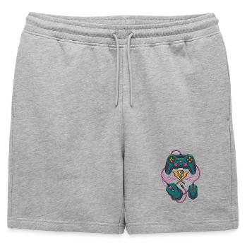 Trophée Neon Gaming - Short de survêtement homme premium - gris chiné - Devant - AI Model Male 178 light (178cm)