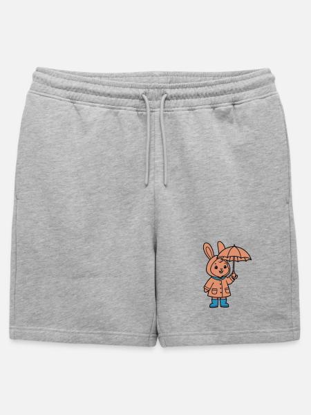 Cute Bunny Raincoat Umbrella - Mens' Premium Organic Sweatshorts - heather grey