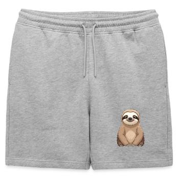 Caricature du paresseux câlin - Short de survêtement homme premium - gris chiné - Devant - AI Model Male 178 light (178cm)