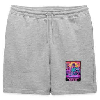 Cuisine Retro Wave - Short de survêtement homme premium - gris chiné - Devant - AI Model Male 178 light (178cm)